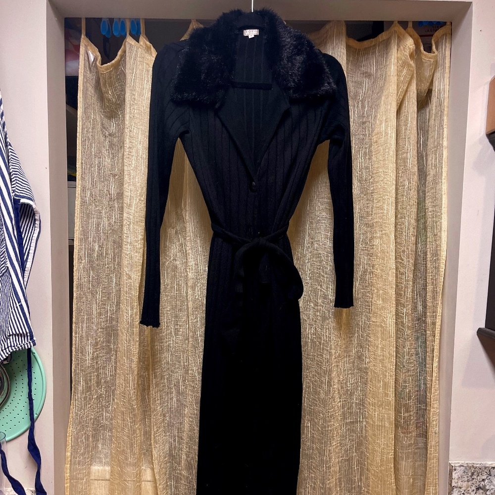 Retro 90’s Fur Collar Duster